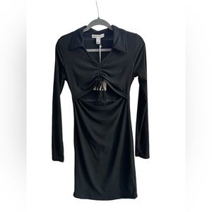 ♥️ Birch & Stone Black Long Sleeve Open Front Dress w/ cinch